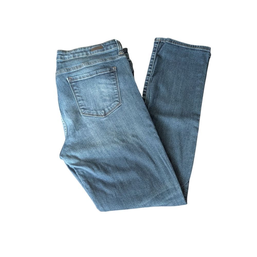 Kut From The Kloth Women's Distressed Straight Leg Blue Jeans Size 12